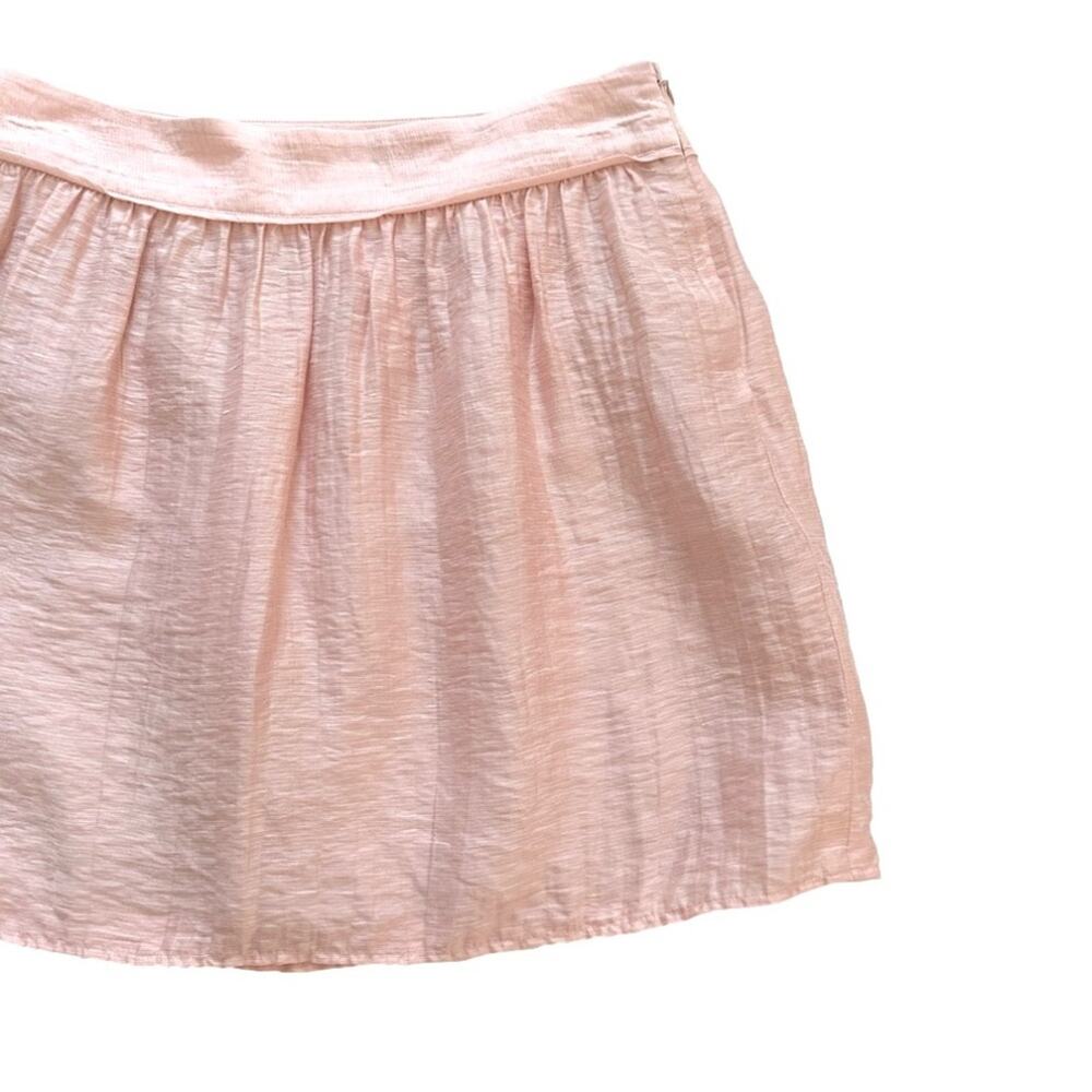 Ann Taylor Loft Skirt Pink Linen Blend Pockets Lined Full Mini Skirt Size 6 - Picture 3 of 11